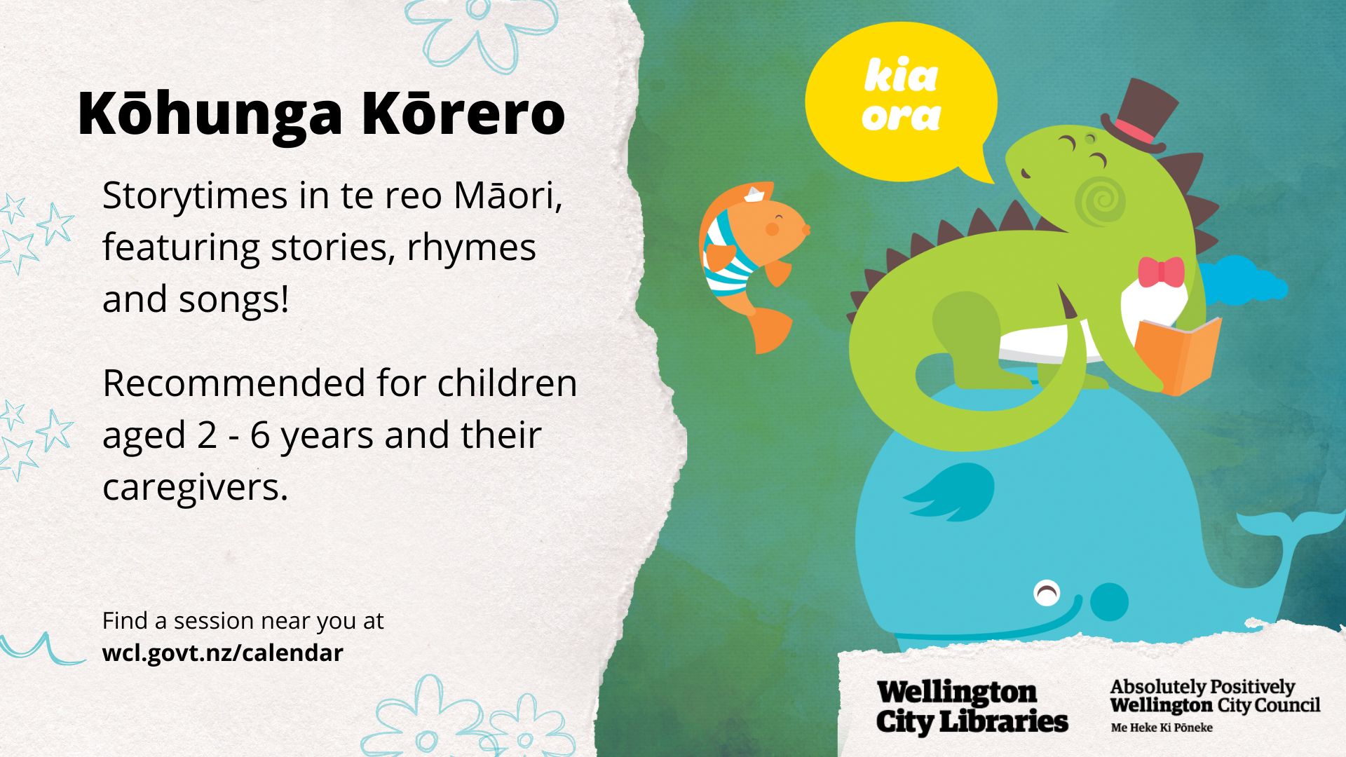 Kōhunga Kōrero - storytimes in te reo Māori featuring stories, rhymes and songs!